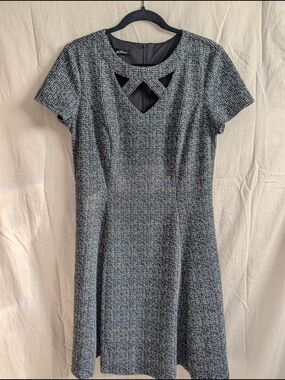 ALYX Black and White Textured Dress with Geometric Cutout
